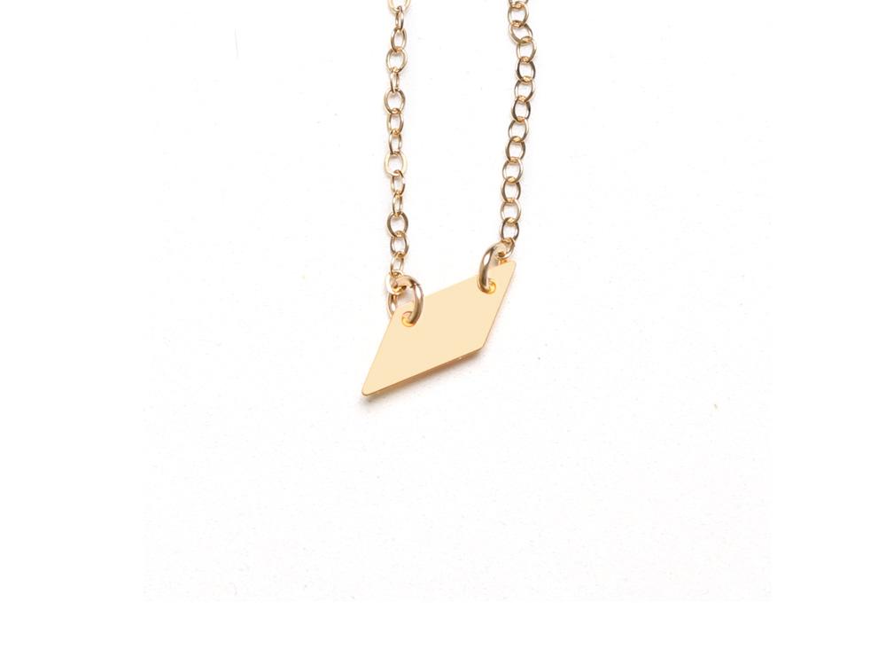 Small Parallelogram Necklace - High Quality, Affordable Necklace - Available in Gold and Silver - Made in USA - Brevity Jewelry