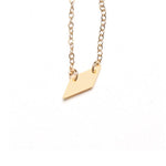 Small Parallelogram Necklace - High Quality, Affordable Necklace - Available in Gold and Silver - Made in USA - Brevity Jewelry