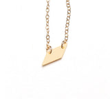 Small Parallelogram Necklace - High Quality, Affordable Necklace - Available in Gold and Silver - Made in USA - Brevity Jewelry