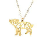 Pig Necklace - Wireframe Origami - High Quality, Affordable Necklace - Available in Gold and Silver - Made in USA - Brevity Jewelry
