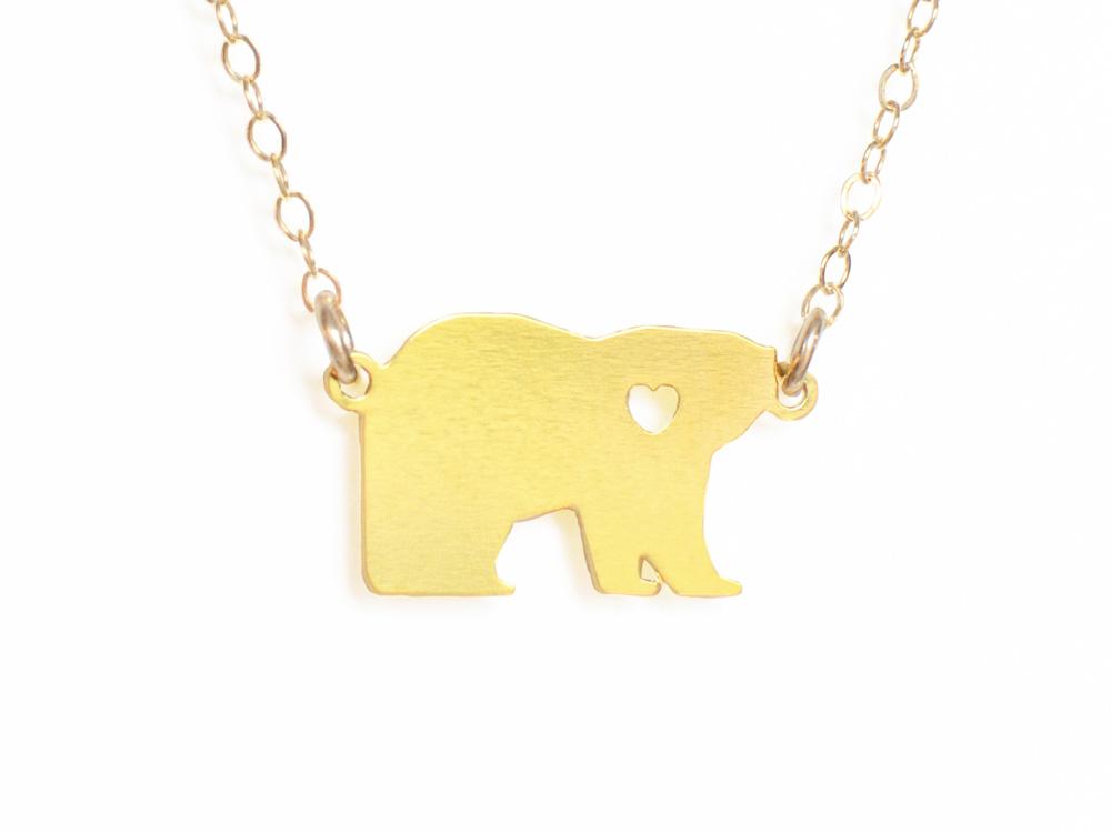 Polar Bear Love Necklace - Animal Love - High Quality, Affordable Necklace - Available in Gold and Silver - Made in USA - Brevity Jewelry