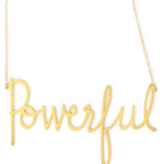 Powerful Necklace - High Quality, Affordable, Hand Written, Empowering, Self Love, Mantra Word Necklace - Available in Gold and Silver - Small and Large Sizes - Made in USA - Brevity Jewelry