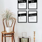 Framed Black Queen Print With Word Definition - High Quality, Affordable, Hand Written, Empowering, Self Love, Mantra Word Print. Archival-Quality, Matte Giclée Print - Brevity Jewelry