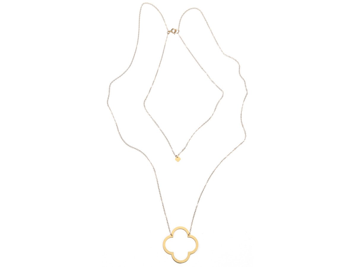 Pair of Quatrefoils Necklace - High Quality, Affordable Necklace - Available in Gold and Silver - Made in USA - Brevity Jewelry