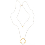 Pair of Quatrefoils Necklace - High Quality, Affordable Necklace - Available in Gold and Silver - Made in USA - Brevity Jewelry