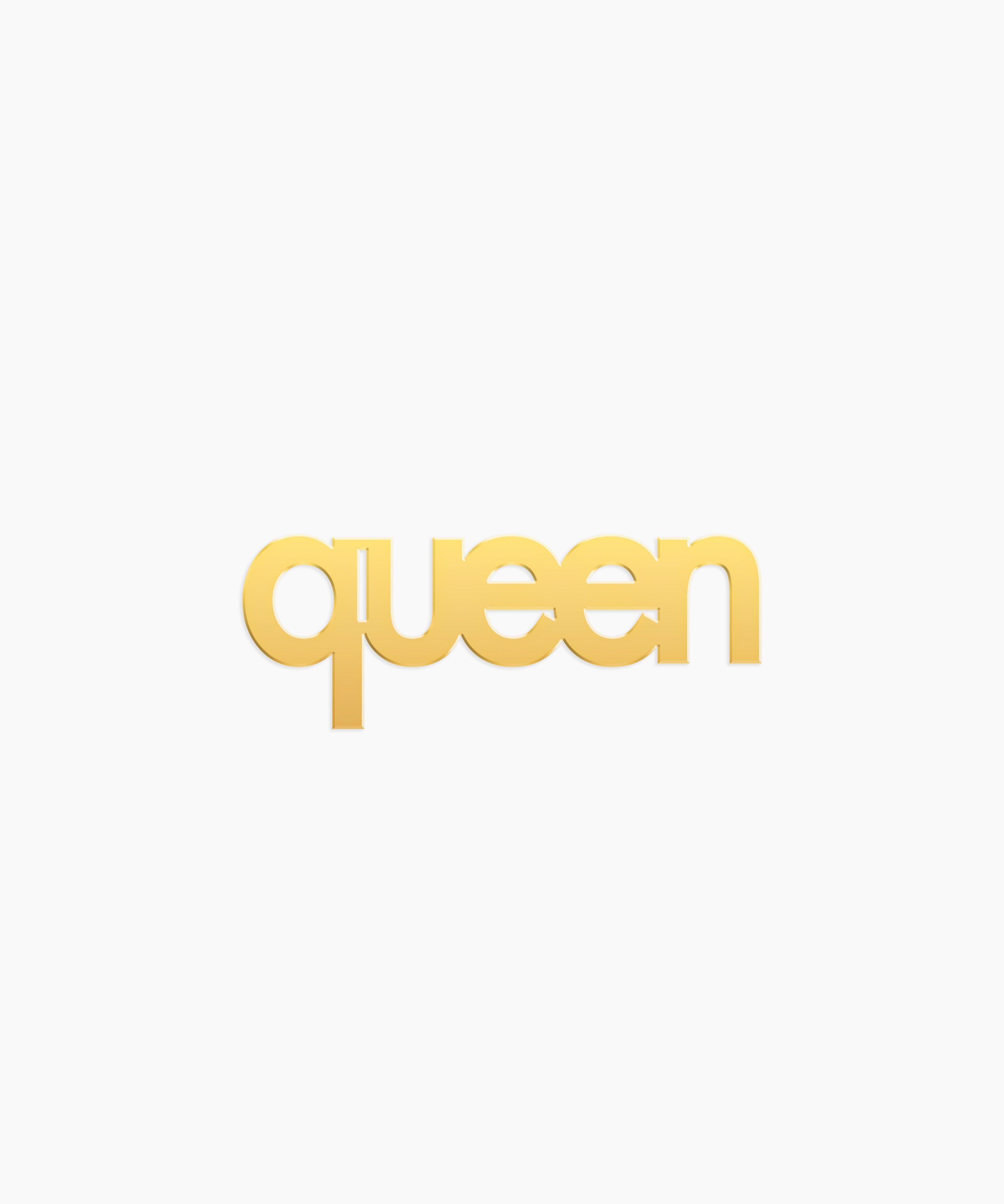 Queen Word Charm - High Quality, Affordable, Empowering, Self Love, Mantra Individual Charm for a Custom Locket - Available in Gold and Silver - Made in USA - Brevity Jewelry