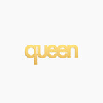 Queen Word Charm - High Quality, Affordable, Empowering, Self Love, Mantra Individual Charm for a Custom Locket - Available in Gold and Silver - Made in USA - Brevity Jewelry