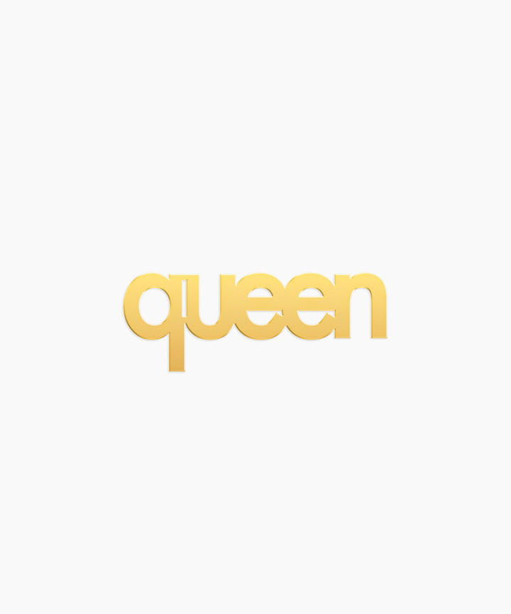 Queen Word Charm - High Quality, Affordable, Empowering, Self Love, Mantra Individual Charm for a Custom Locket - Available in Gold and Silver - Made in USA - Brevity Jewelry