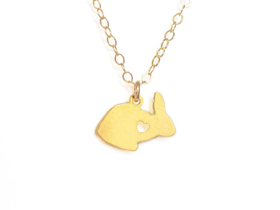 Rabit Love Necklace - Animal Love - High Quality, Affordable Necklace - Available in Gold and Silver - Made in USA - Brevity Jewelry