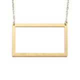 Large Rectangle Necklace - High Quality, Affordable Necklace - Available in Gold and Silver - Made in USA - Brevity Jewelry