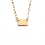 Small Rectangle Necklace - High Quality, Affordable Necklace - Available in Gold and Silver - Made in USA - Brevity Jewelry