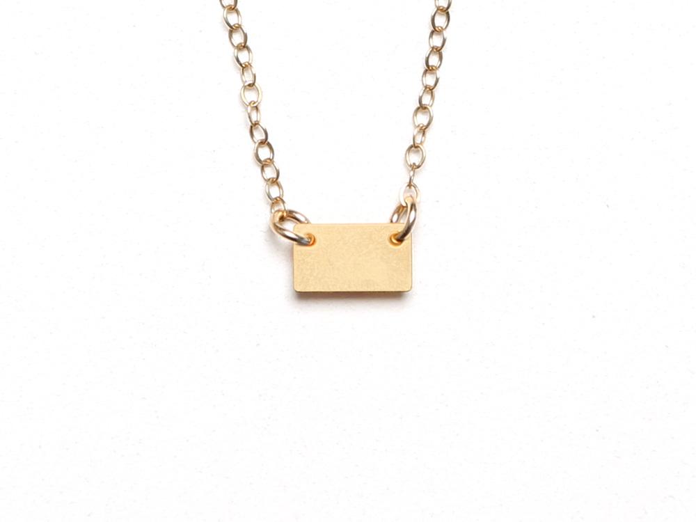 Small Rectangle Necklace - High Quality, Affordable Necklace - Available in Gold and Silver - Made in USA - Brevity Jewelry