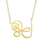 Wandering Line Necklace - Not all those who wander are lost - High Quality, Affordable, Hand Drawn Necklace - Available in Gold and Silver - Small and Large Sizes - Made in USA - Brevity Jewelry 