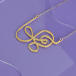 Wandering Line Necklace - Not all those who wander are ost - High Quality, Affordable, Hand Drawn Necklace - Available in Gold and Silver - Small and Large Sizes - Made in USA - Brevity Jewelry 