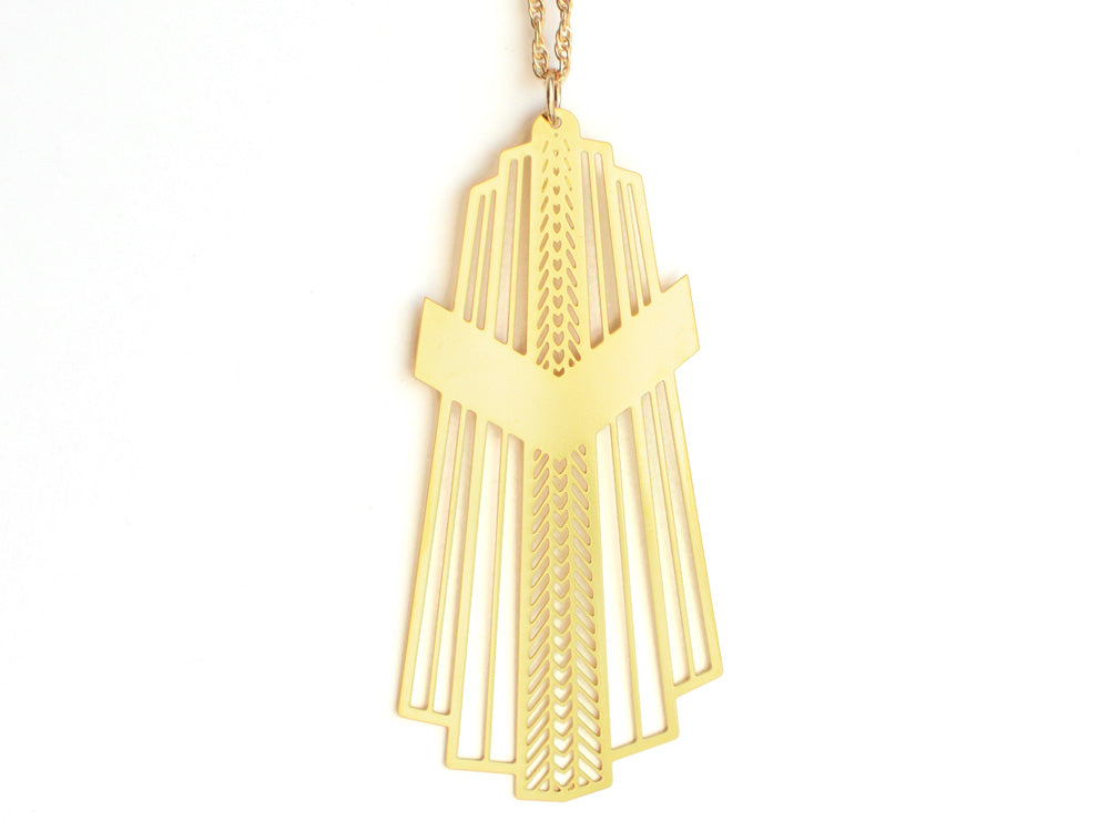 Ruby Necklace - Art Deco, Great Gatsby, Jazz Age Style - High Quality, Affordable Necklace - Available in Gold and Silver - Made in USA - Brevity Jewelry