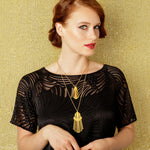 Ruby Necklace - Art Deco, Great Gatsby, Jazz Age Style - High Quality, Affordable Necklace - Available in Gold and Silver - Made in USA - Brevity Jewelry