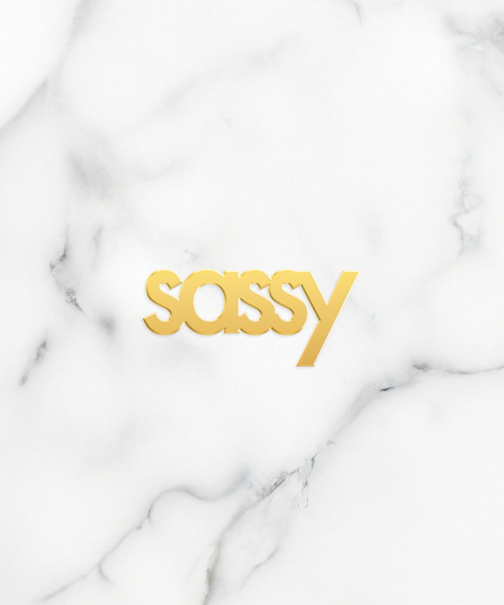 Sassy Word Charm - High Quality, Affordable, Empowering, Self Love, Mantra Individual Charm for a Custom Locket - Available in Gold and Silver - Made in USA - Brevity Jewelry