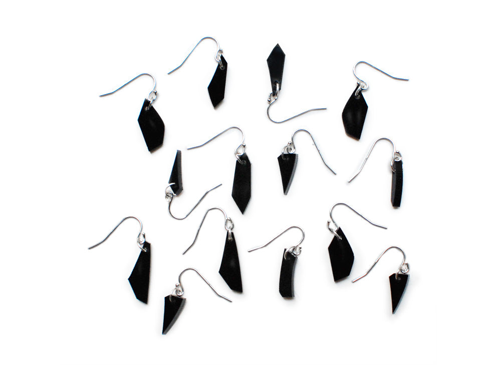 Mismatched Shard Earrings - High Quality, Affordable, Geometric Earrings - Available in Black and White Acrylic - Made in USA - Brevity Jewelry