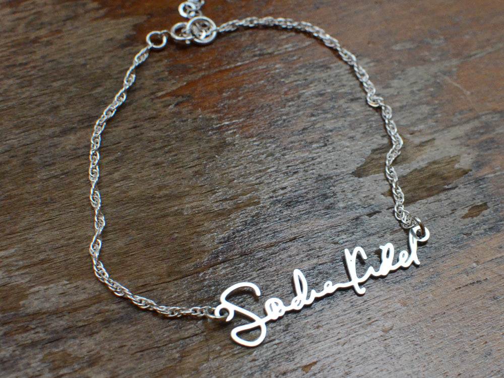 Signature Bracelet - Made From Your Handwriting or Signature - High Quality, Affordable, One-of-a-kind, Personalized Bracelet - Available in Gold and Silver - Made in USA - Brevity Jewelry - The Pefect Gift