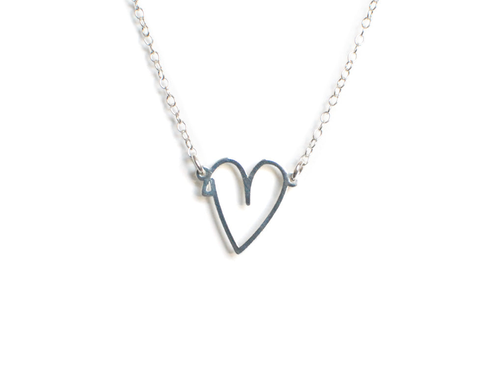 Hand Drawn Heart Necklace - Made From Your Handwriting - High Quality, Affordable, One-of-a-kind, Personalized Necklace - Available in Gold and Silver - Made in USA - Brevity Jewelry - The Pefect Gift