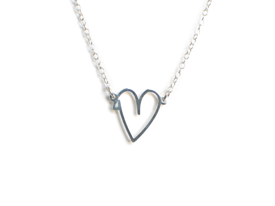 Hand Drawn Heart Necklace - Made From Your Handwriting - High Quality, Affordable, One-of-a-kind, Personalized Necklace - Available in Gold and Silver - Made in USA - Brevity Jewelry - The Pefect Gift