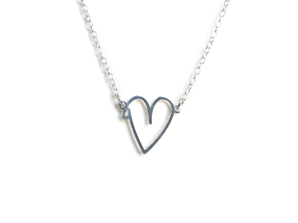 Hand-Drawn Hearts  - Brevity Jewelry - Made in USA - Affordable gold and silver necklaces