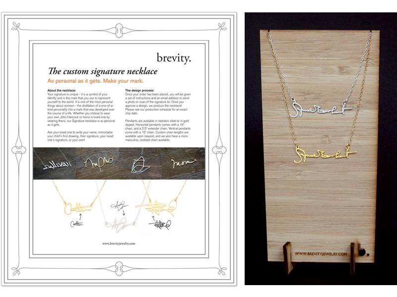 Signature Display  - Brevity Jewelry - Made in USA - Affordable gold and silver necklaces