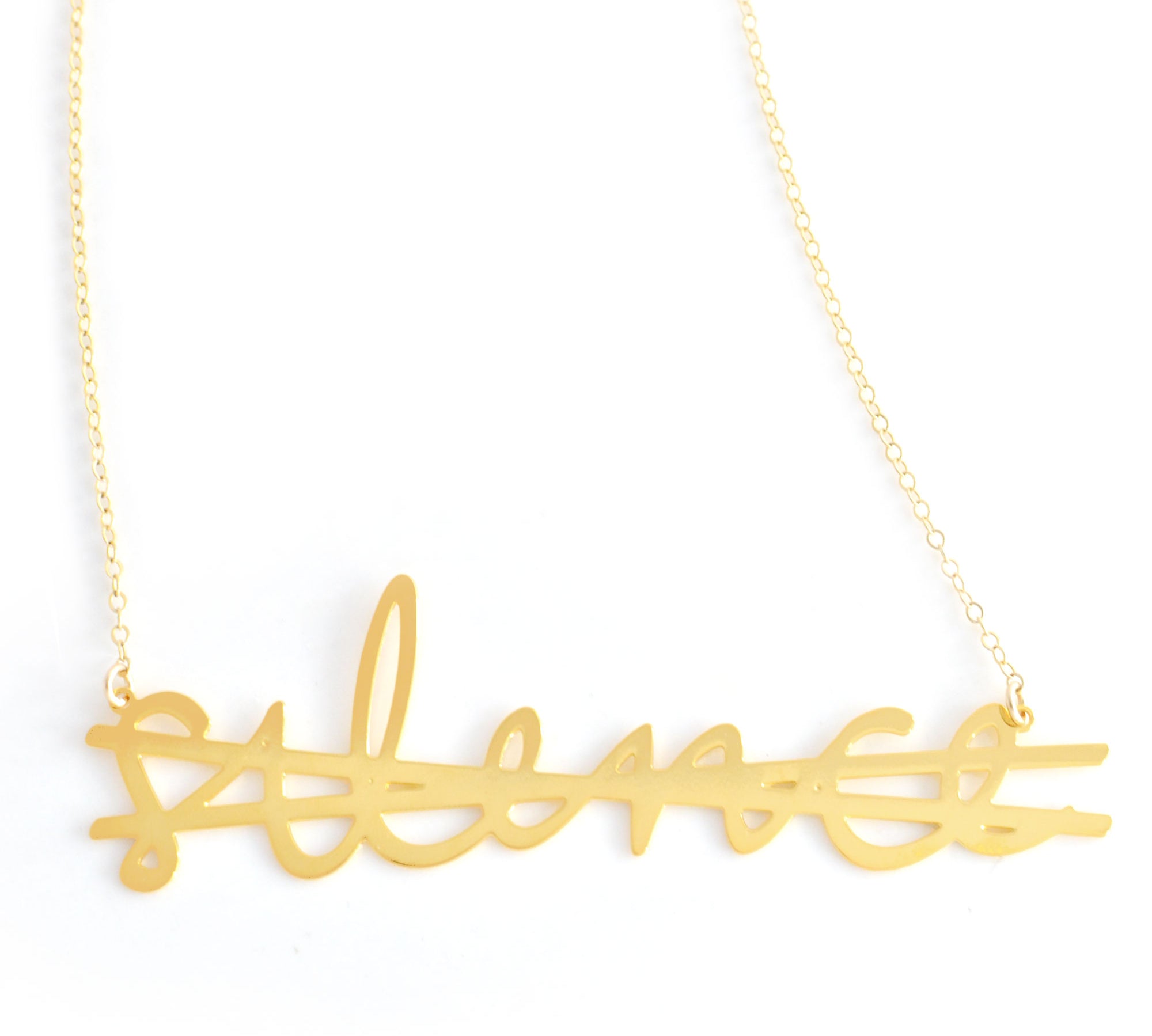 No More Silence Necklace - High Quality, Affordable, Hand Written, Empowering, Self Love, Mantra Word Necklace - Available in Gold and Silver - Small and Large Sizes - Made in USA - Brevity Jewelry