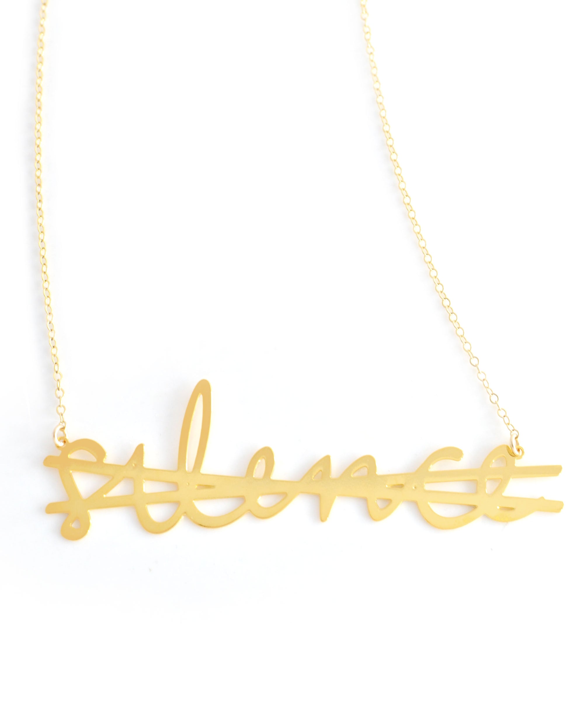 No More Silence Necklace - High Quality, Affordable, Hand Written, Empowering, Self Love, Mantra Word Necklace - Available in Gold and Silver - Small and Large Sizes - Made in USA - Brevity Jewelry