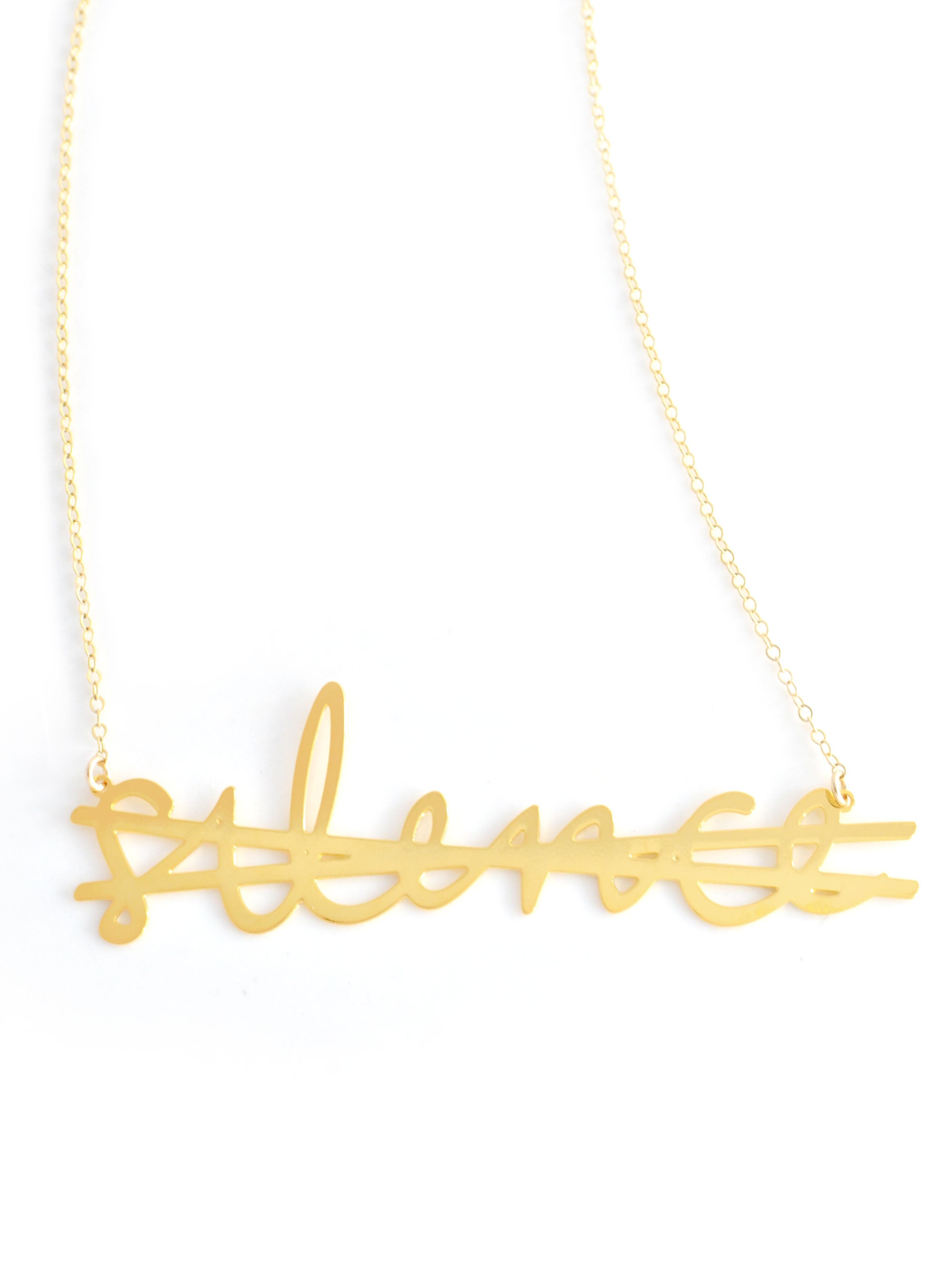 No More Silence Necklace - High Quality, Affordable, Hand Written, Empowering, Self Love, Mantra Word Necklace - Available in Gold and Silver - Small and Large Sizes - Made in USA - Brevity Jewelry