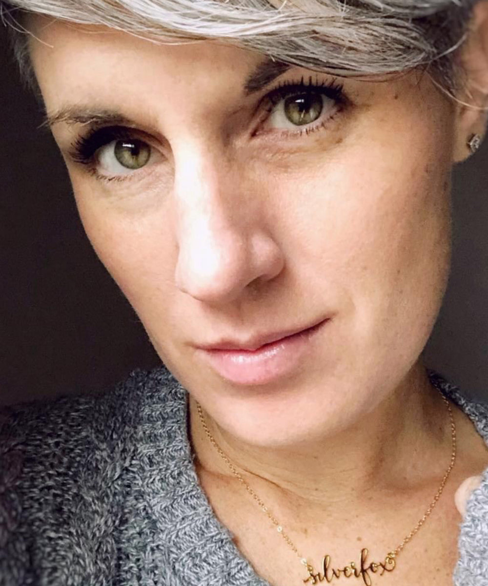 Silver Fox Necklace - High Quality, Affordable, Calligraphy, Empowering, Self Love, Mantra Word Necklace - Silver Sisters Unite - Available in Gold and Silver - Made in USA - Brevity Jewelry