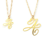 Initial Letter Necklace - Handwritten By A Calligrapher - High Quality, Affordable, Self Love, Initial Letter Charm Necklace - Available in Gold and Silver - Made in USA - Brevity Jewelry