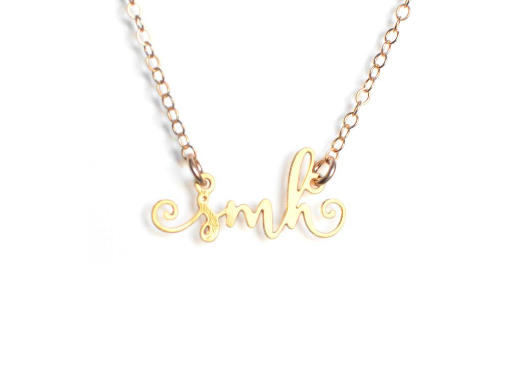 Smh Necklace - Texting Necklaces - High Quality, Affordable Necklace - Available in Gold and Silver - Made in USA - Brevity Jewelry
