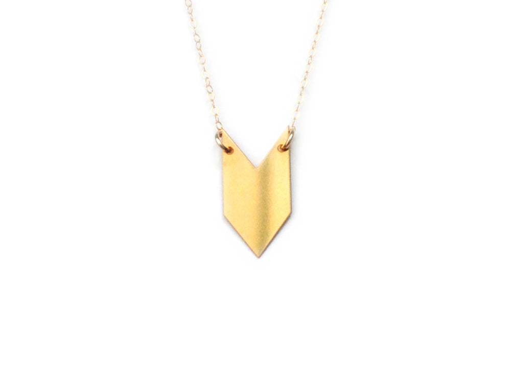 Spear Metal Necklace - High Quality, Affordable Necklace - Available in Gold - Made in USA - Brevity Jewelry