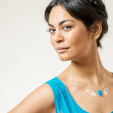 Spear Necklace - Affordable Acrylic Necklace - Yellow, Blue or Gray - Silver Chain - Made in USA - Brevity Jewelry