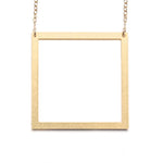 Large Square Necklace - High Quality, Affordable Necklace - Available in Gold and Silver - Made in USA - Brevity Jewelry