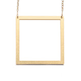 Large Square Necklace - High Quality, Affordable Necklace - Available in Gold and Silver - Made in USA - Brevity Jewelry