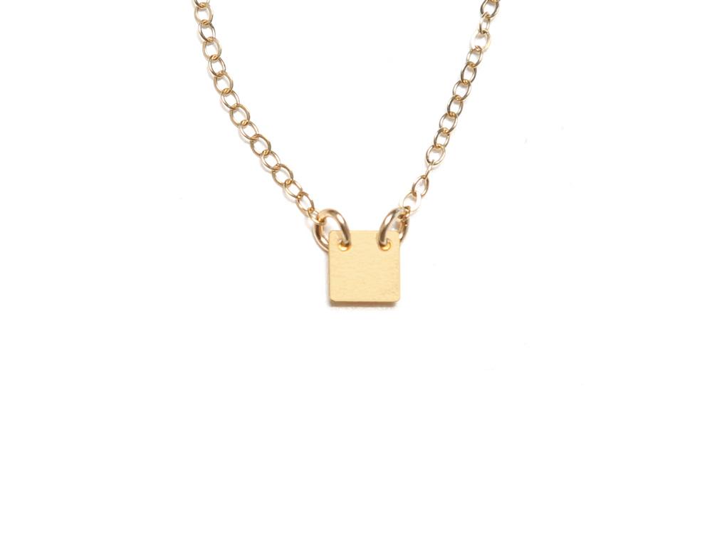 Small Square Necklace - High Quality, Affordable Necklace - Available in Gold and Silver - Made in USA - Brevity Jewelry