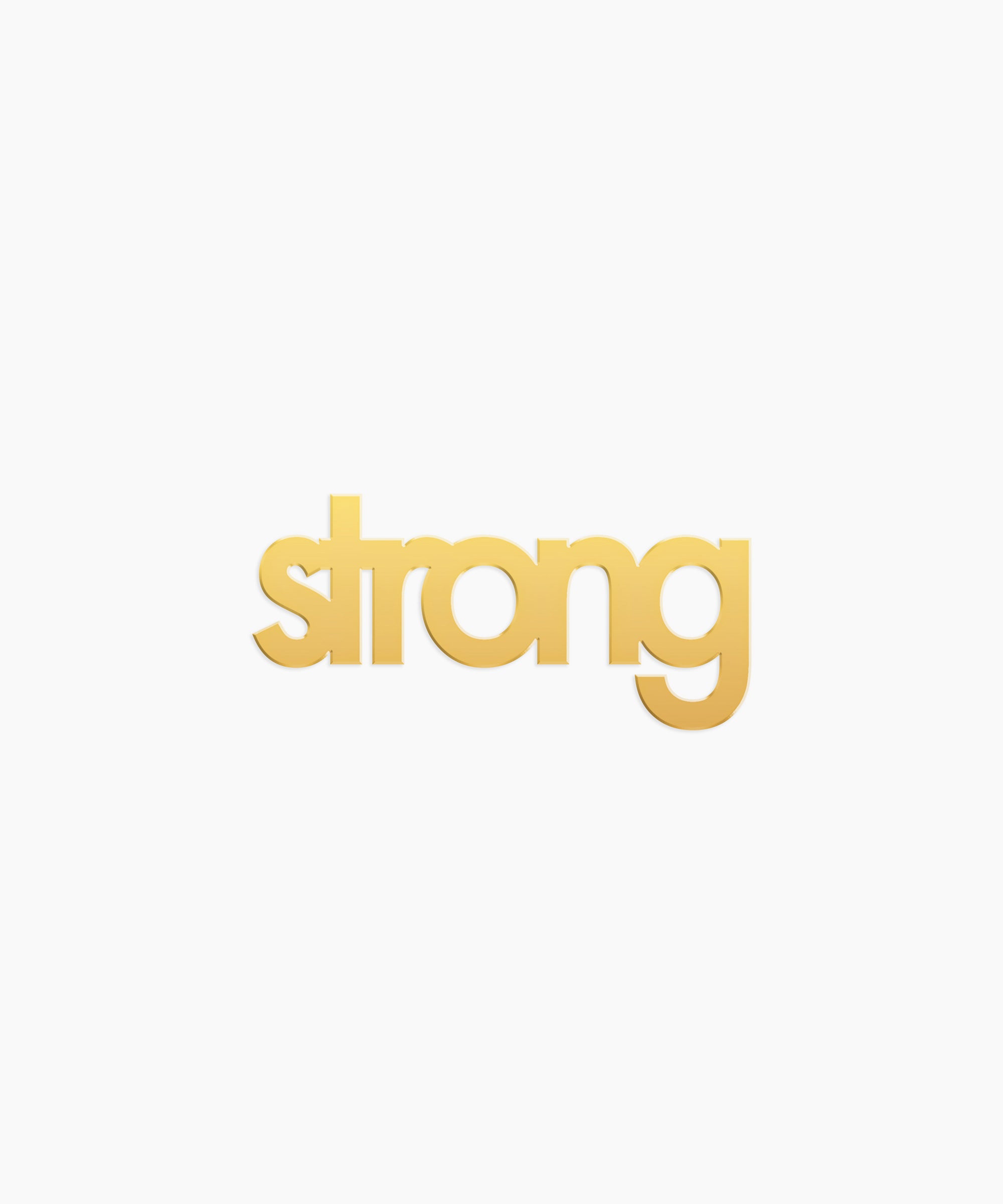 Strong Word Charm - High Quality, Affordable, Empowering, Self Love, Mantra Individual Charm for a Custom Locket - Available in Gold and Silver - Made in USA - Brevity Jewelry