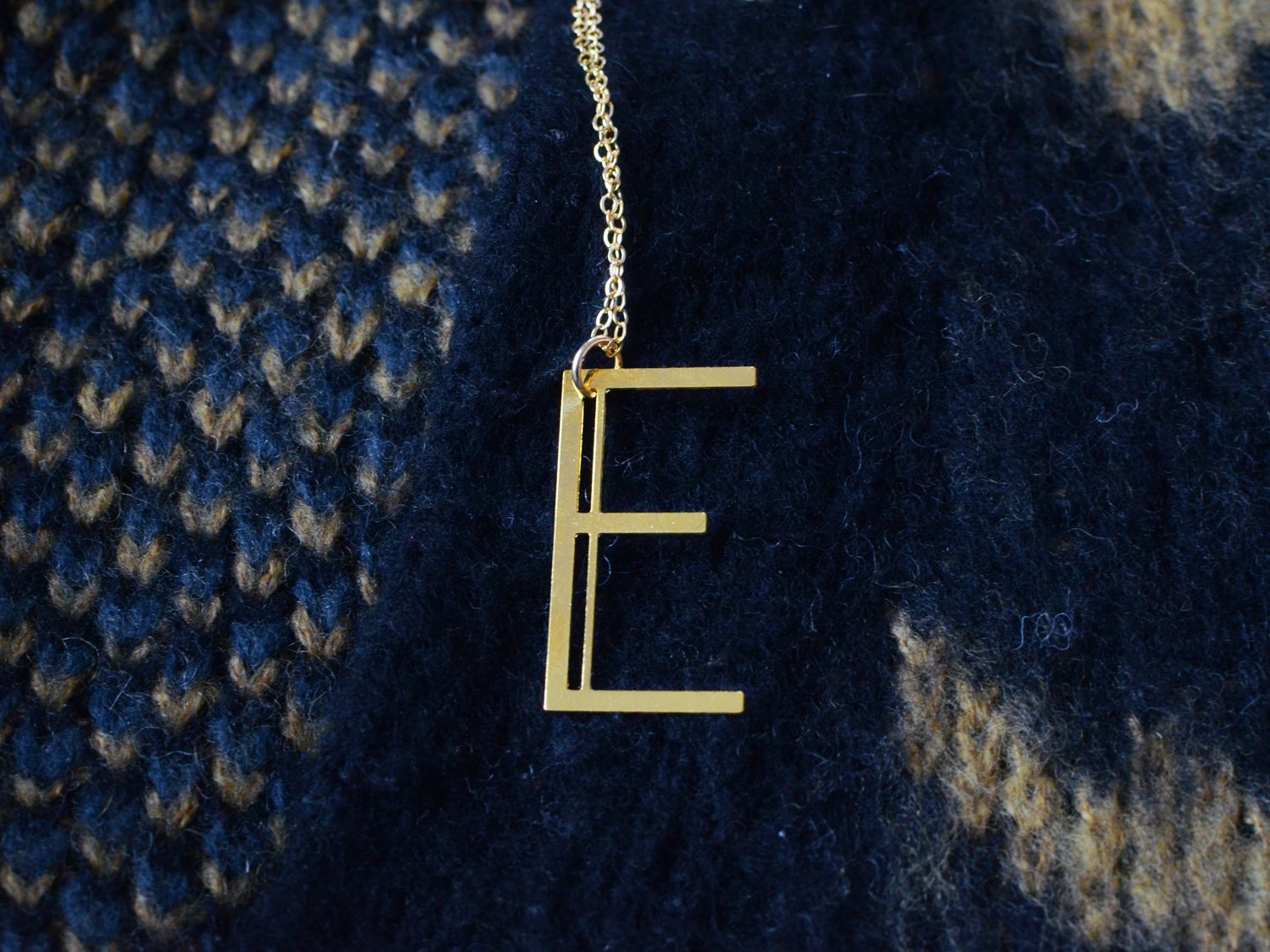 Alpha Necklace - Art Deco Typography Style - High Quality, Affordable, Self Love, Initial Letter Charm Necklace - Available in Gold and Silver - Made in USA - Brevity Jewelry