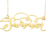 Survivor Necklace - High Quality, Affordable, Endearment Nickname Necklace - Available in Gold and Silver - Made in USA - Brevity Jewelry