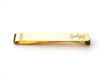 Bar Signature Tie Clip - Made From Your Handwriting or Signature - High Quality, Affordable, One-of-a-kind, Personalized Tie Clip - Available in Gold and Silver - Made in USA - Brevity Jewelry - The Pefect Gift