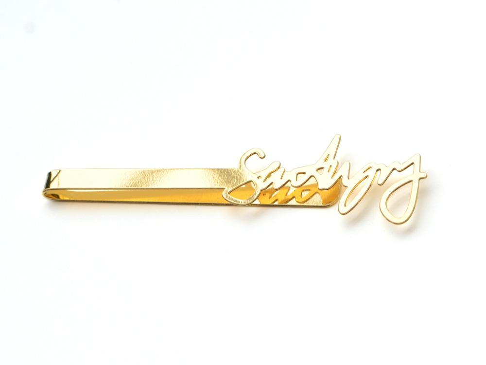 Signature Tie Clip - Made From Your Handwriting or Signature - High Quality, Affordable, One-of-a-kind, Personalized Tie Clip - Available in Gold and Silver - Made in USA - Brevity Jewelry - The Perfect Gift