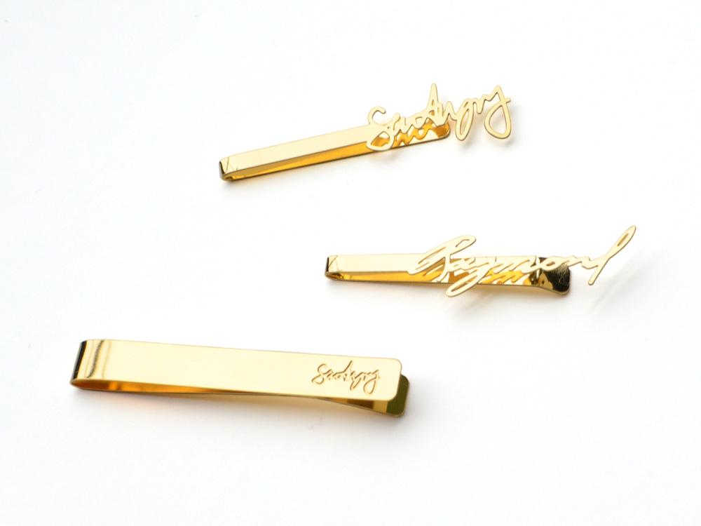 Signature Tie Clip - Made From Your Handwriting or Signature - High Quality, Affordable, One-of-a-kind, Personalized Tie Clip - Available in Gold and Silver - Made in USA - Brevity Jewelry - The Perfect Gift