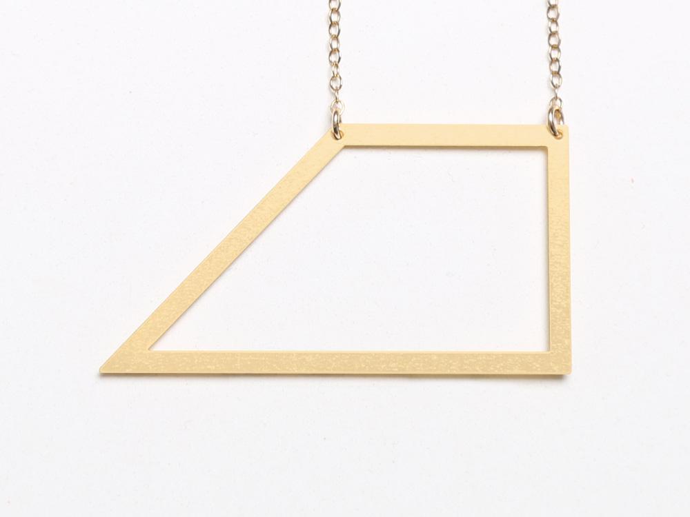 Large Trapezoid Necklace - High Quality, Affordable Necklace - Available in Gold and Silver - Made in USA - Brevity Jewelry