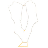Pair of Trapezoids Necklace - High Quality, Affordable Necklace - Available in Gold and Silver - Made in USA - Brevity Jewelry
