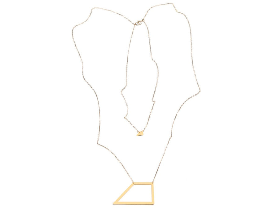 Pair of Trapezoids Necklace - High Quality, Affordable Necklace - Available in Gold and Silver - Made in USA - Brevity Jewelry