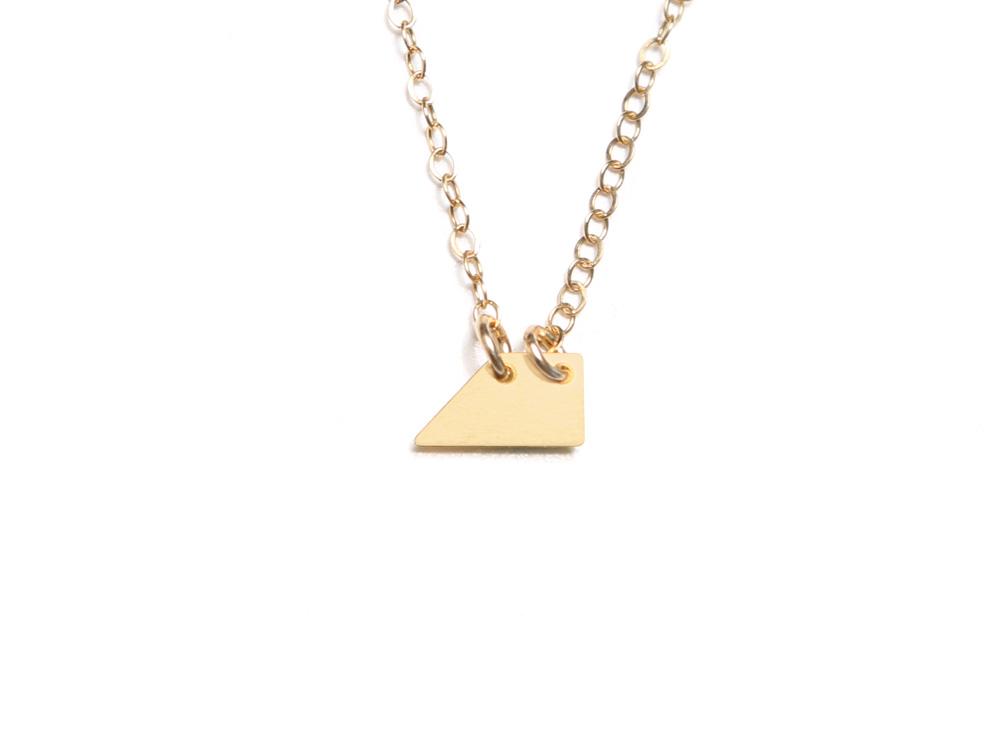Small Trapezoid Necklace - High Quality, Affordable Necklace - Available in Gold and Silver - Made in USA - Brevity Jewelry