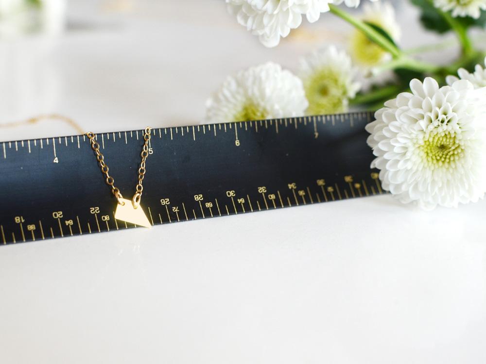 Small Trapezoid Necklace - High Quality, Affordable Necklace - Available in Gold and Silver - Made in USA - Brevity Jewelry