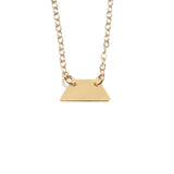 Small Isosceles Trapezoid Necklace - High Quality, Affordable Necklace - Available in Gold and Silver - Made in USA - Brevity Jewelry